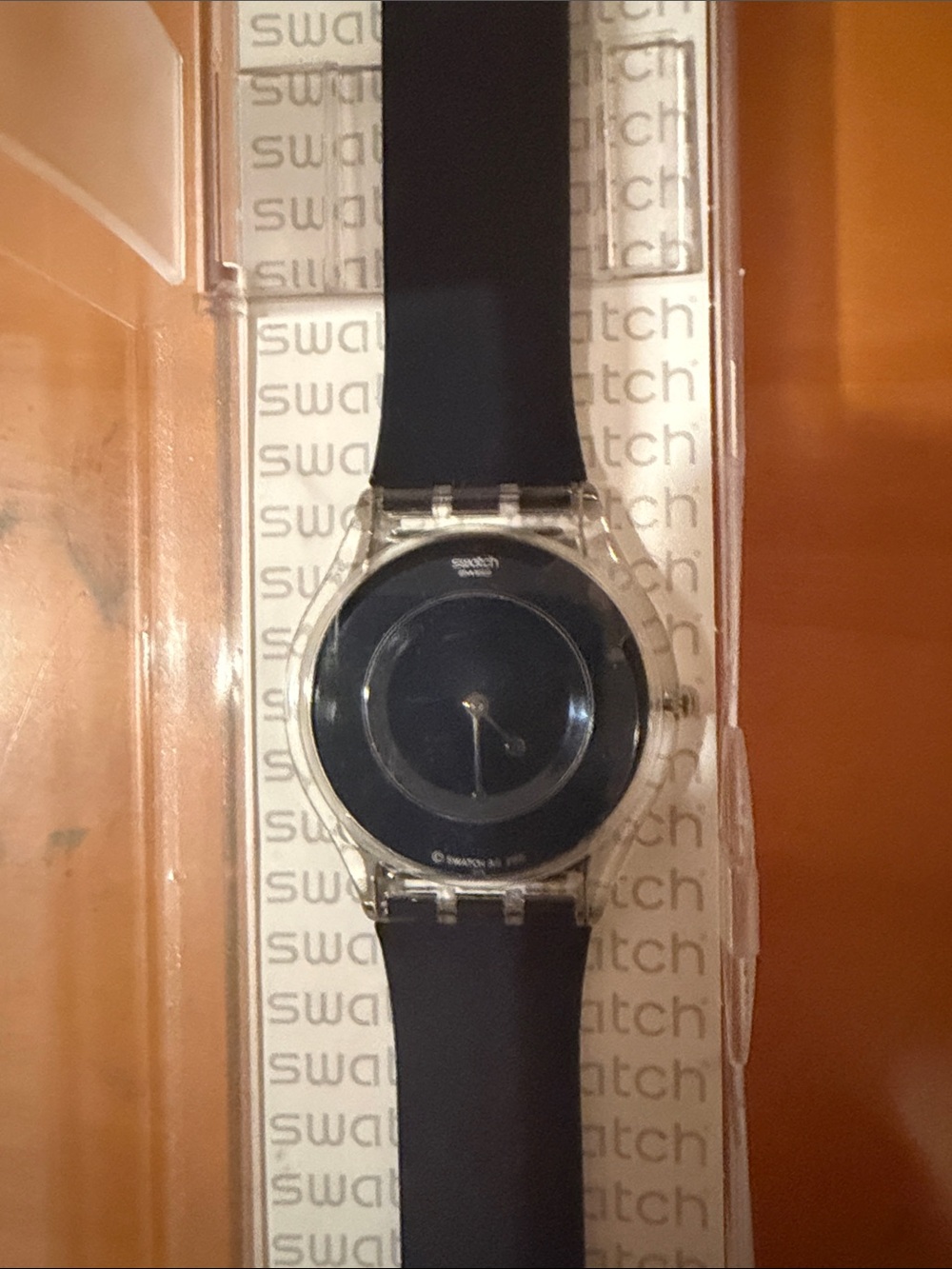 Swatch Classic Black and Clear Timepiece